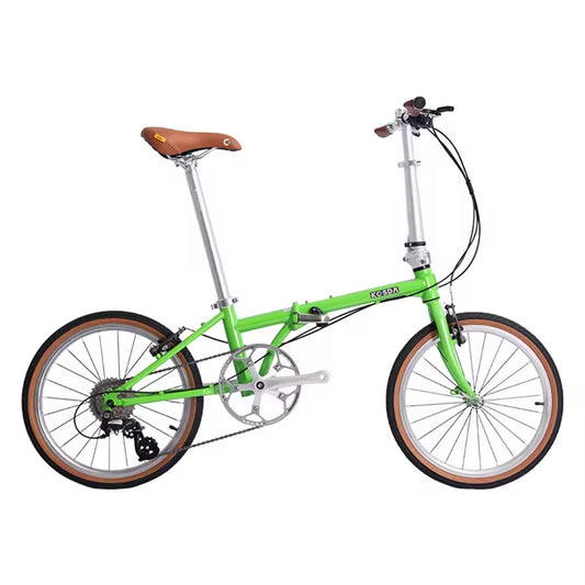 KOSDA Lightweight 20 Inch 8 Speed Chrome-molybdenum Steel Folding Bicycle Ultra Adult and Student Retro Road Bicycle