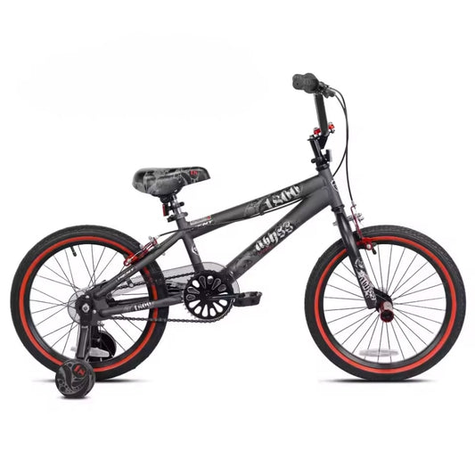 18 In. Abyss Boy's Freestyle BMX Bike, Child Bicycle, Gray Black